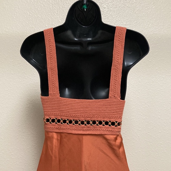 A.L.C Talia Crochet Bodice Satin Midi Dress - Picture 17 of 17